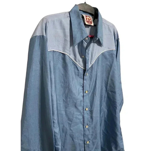 Stable Gear Western Wear Mens Colorblock Long Sleeve Shirt Size Large 16- 16 1/2 - Picture 2 of 9